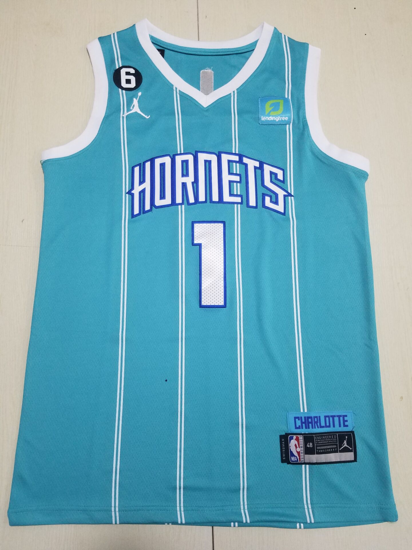 Men Charlotte Hornets #1 LaMelo Ball Jordan Brand Light blue 2022 NBA Jersey